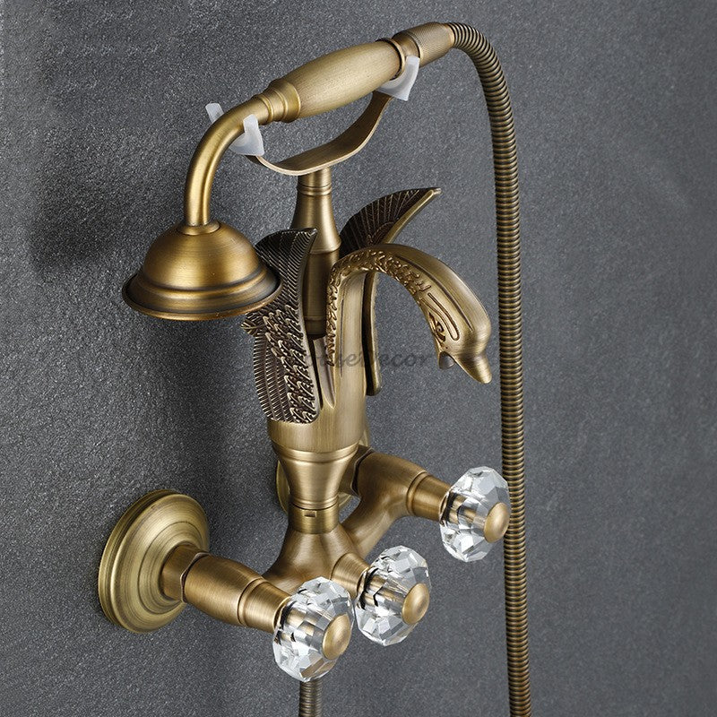 Modern bath shower mixer tap wall mounted design detail view