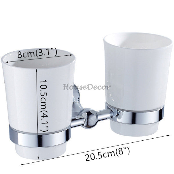 Chrome Brass toothbrush holder wall mounted design additional view