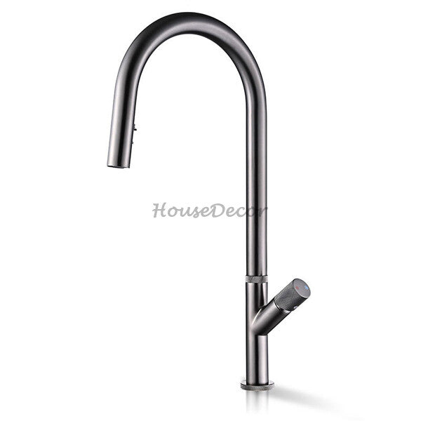 Modern kitchen sink mixer tap pull out spray main view