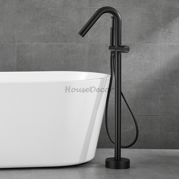 Modern bath shower mixer tap handheld shower set detail view