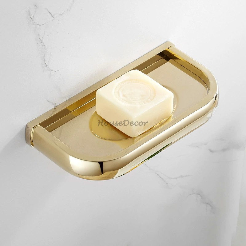 Gold toilet brush holder detailed product view additional view