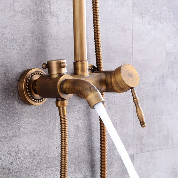 Antique Brass bath shower mixer tap detailed product view additional view
