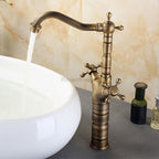 Antique Brass bath shower mixer tap swivel spout main view