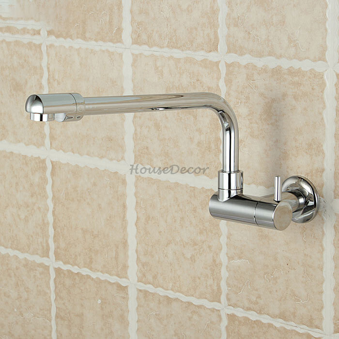 Chrome kitchen sink mixer tap swivel spout main view