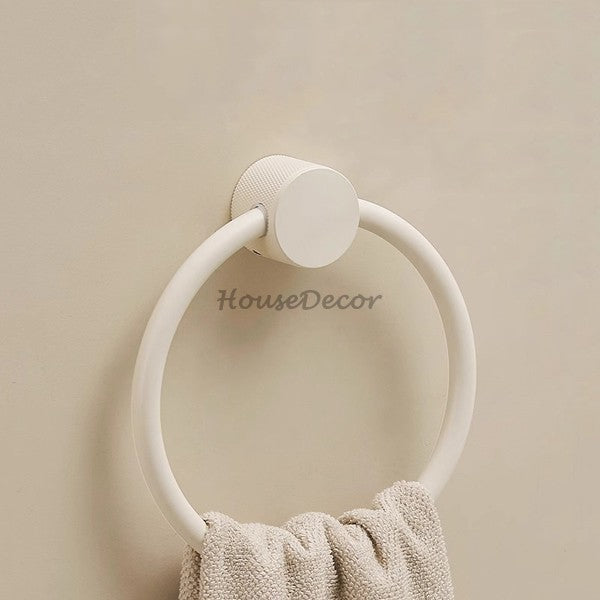 White towel ring wall mounted design additional view