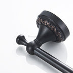 Black Brass towel rack wall mounted design detail view