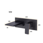 Matte Black bathroom basin mixer tap waterfall spout additional view