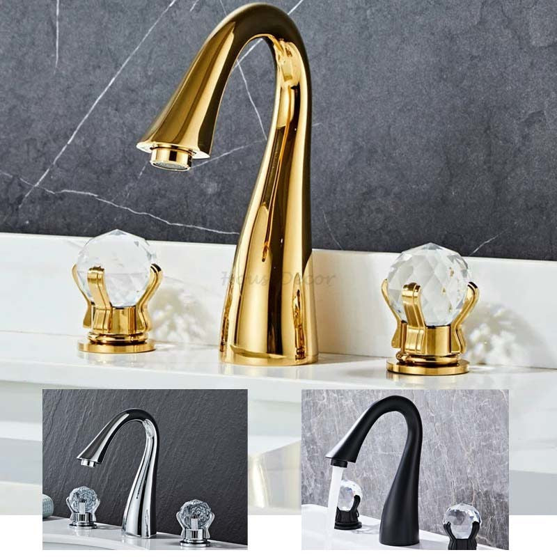 Modern bath shower mixer tap 3 hole installation main view