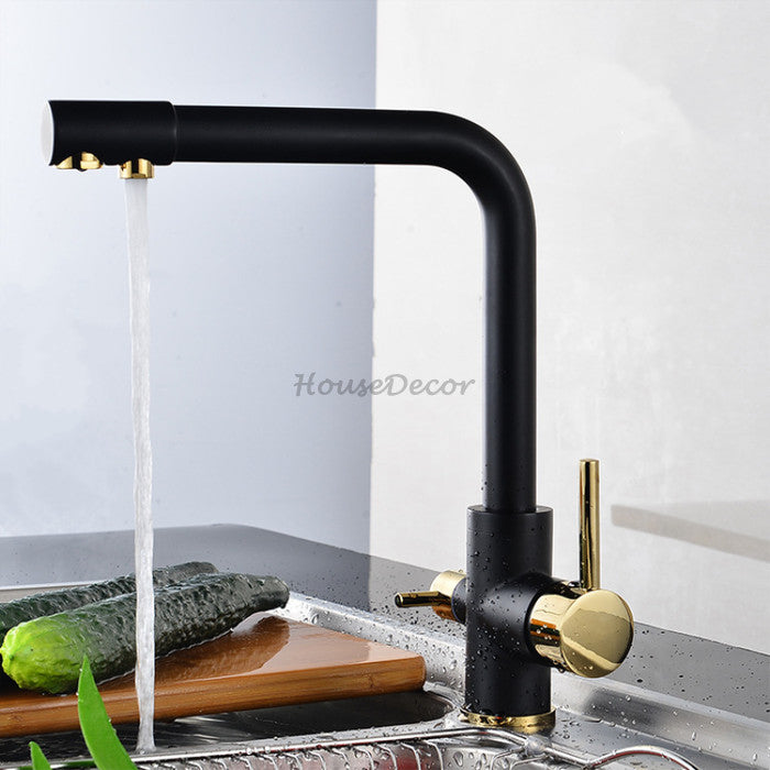 Modern kitchen sink mixer tap swivel spout detail view