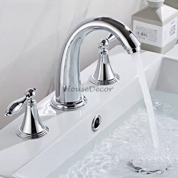 Modern bath shower mixer tap dual handle control additional view