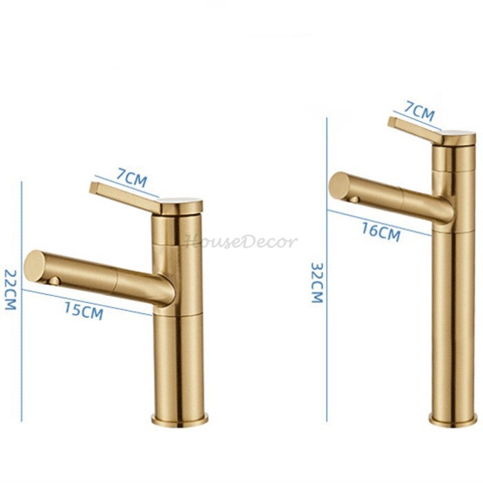 Brushed Gold Brass bath shower mixer tap pull out spray additional view