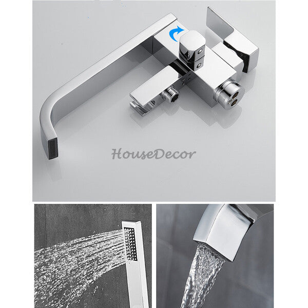 Modern bath shower mixer tap waterfall spout additional view