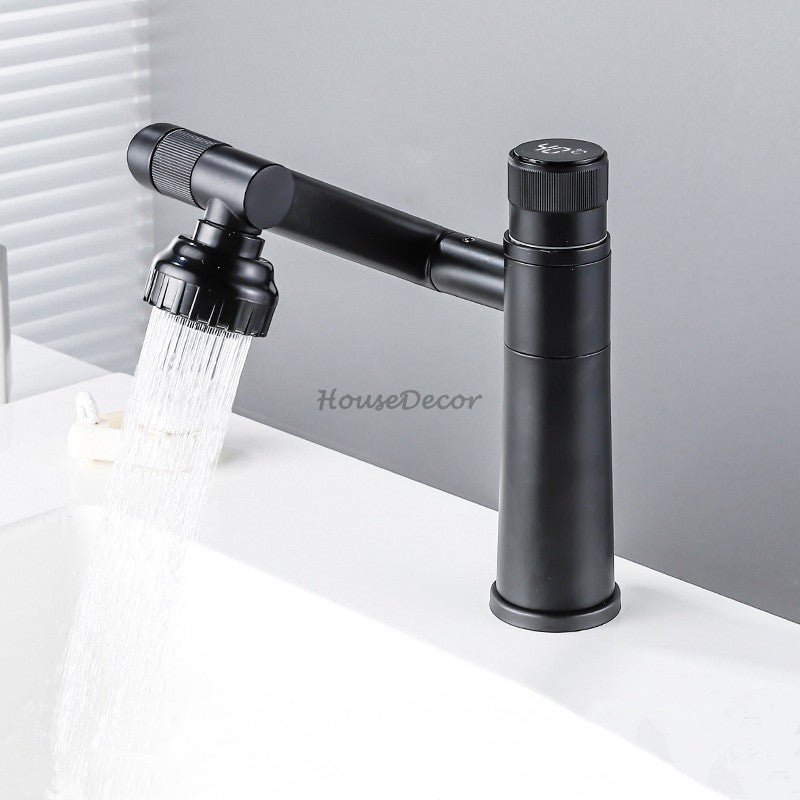 Modern bath shower mixer tap swivel spout detail view