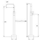 Black bath shower mixer tap floor mounted design additional view