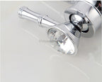 Chrome bath shower mixer tap swivel spout detail view
