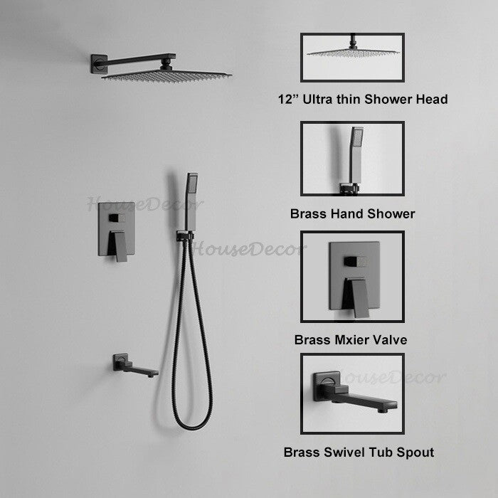 Modern bath shower mixer tap 3 hole installation additional view