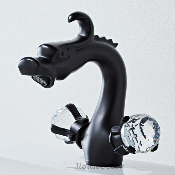 Modern faucet deck mounted design detail view