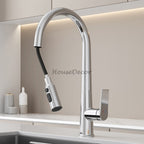 Modern kitchen sink mixer tap pull out spray additional view
