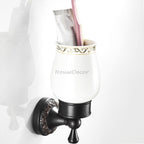 Black Brass toothbrush holder detailed product view main view