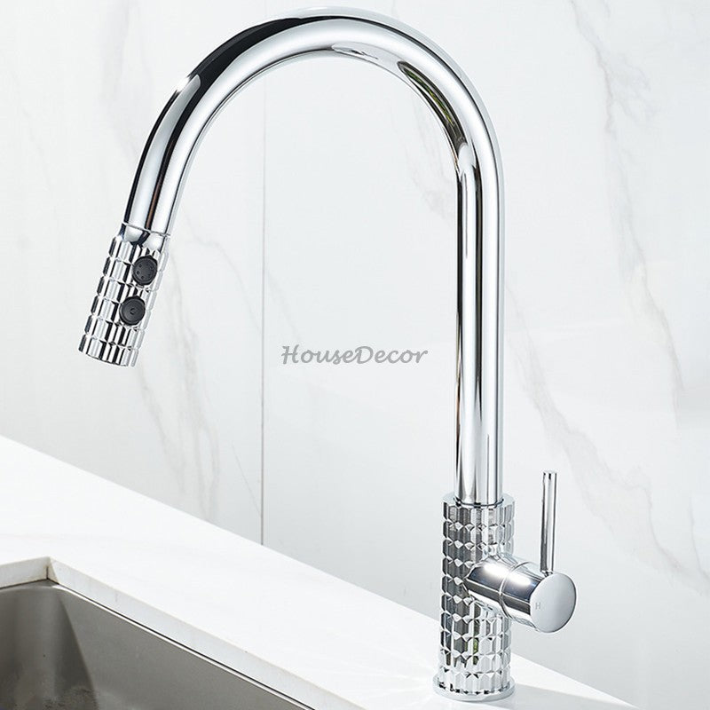 Modern kitchen sink mixer tap pull out spray additional view