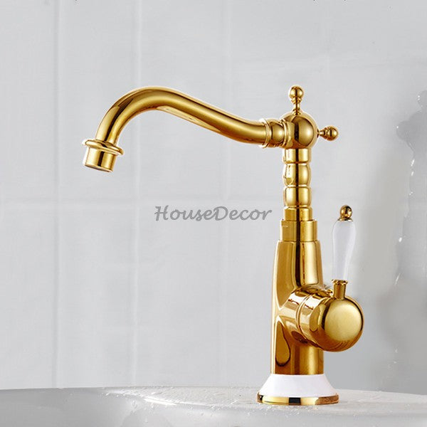 Gold Brass bath shower mixer tap swivel spout additional view
