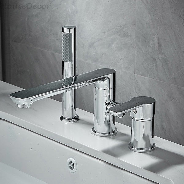 Modern bath shower mixer tap swivel spout detail view