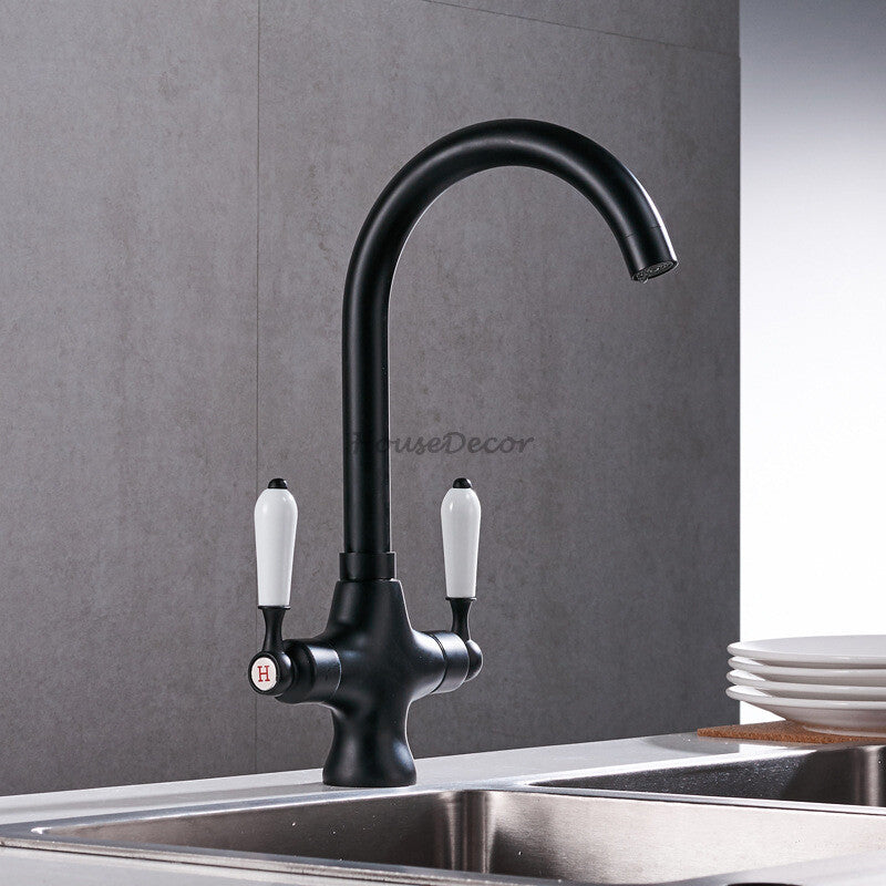 Modern Ceramic kitchen sink mixer tap swivel spout detail view