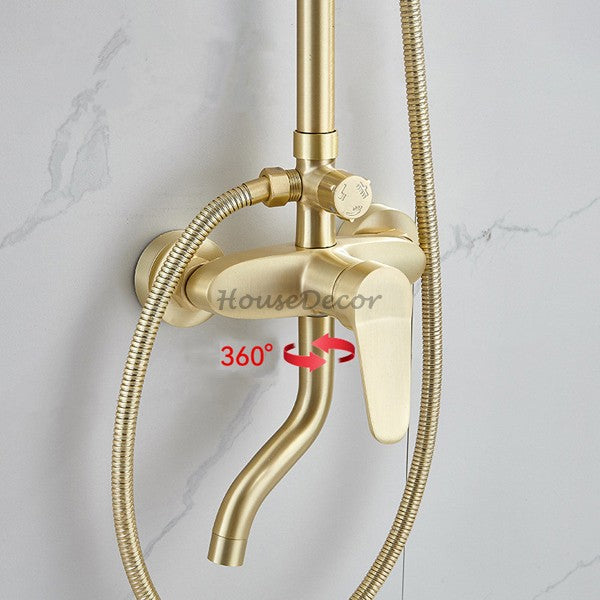 Brushed Gold bath shower mixer tap handheld shower set additional view