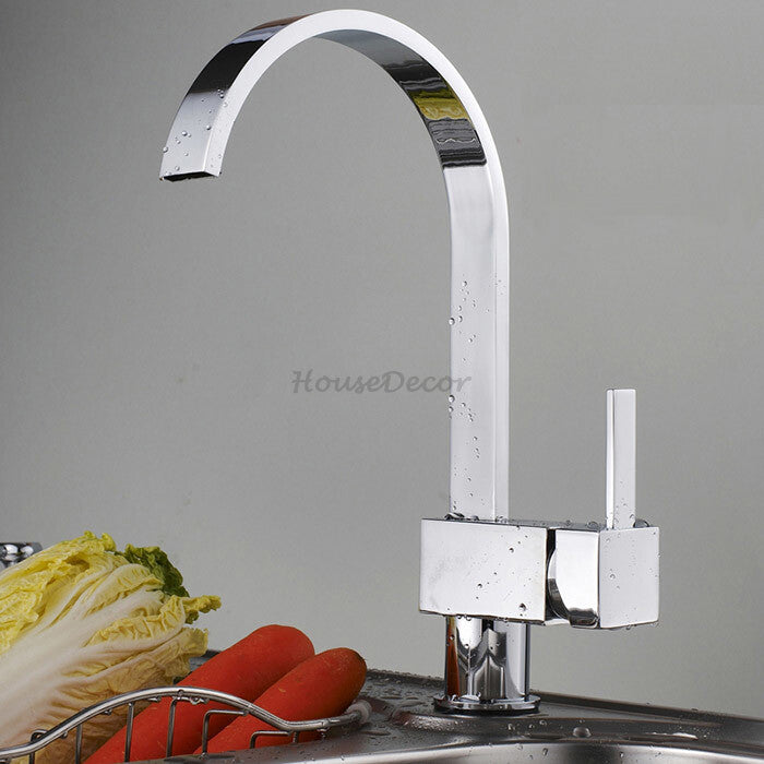 Modern kitchen sink mixer tap swivel spout main view