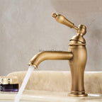 Antique Brass bath shower mixer tap single lever control detail view