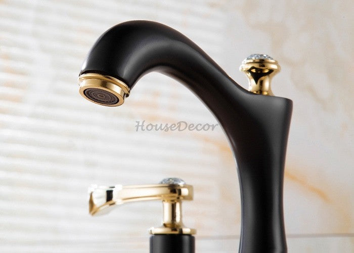 Gold bath shower mixer tap 3 hole installation additional view