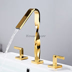 Modern Brass bath shower mixer tap dual handle control additional view