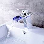 Chrome bath shower mixer tap waterfall spout main view