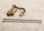 Antique Brass kitchen sink mixer tap swivel spout detail view