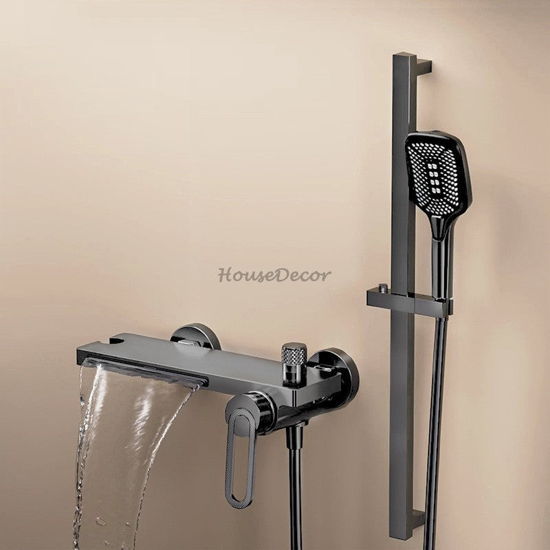 Modern bath shower mixer tap waterfall spout additional view