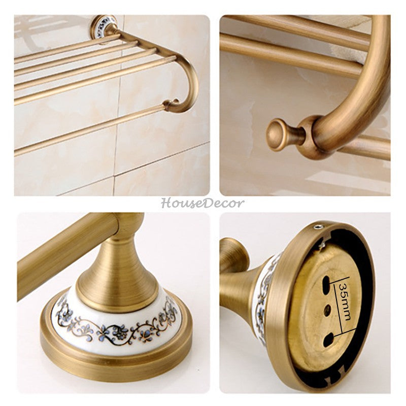 Antique Brass towel rack wall mounted design additional view