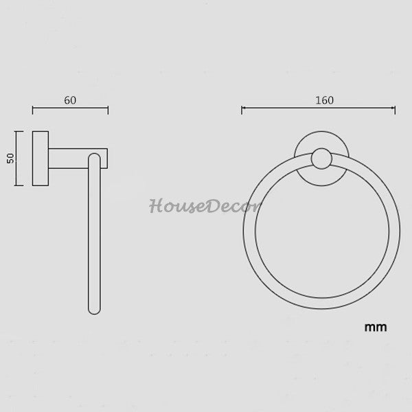 Modern Stainless Steel towel rack wall mounted design detail view
