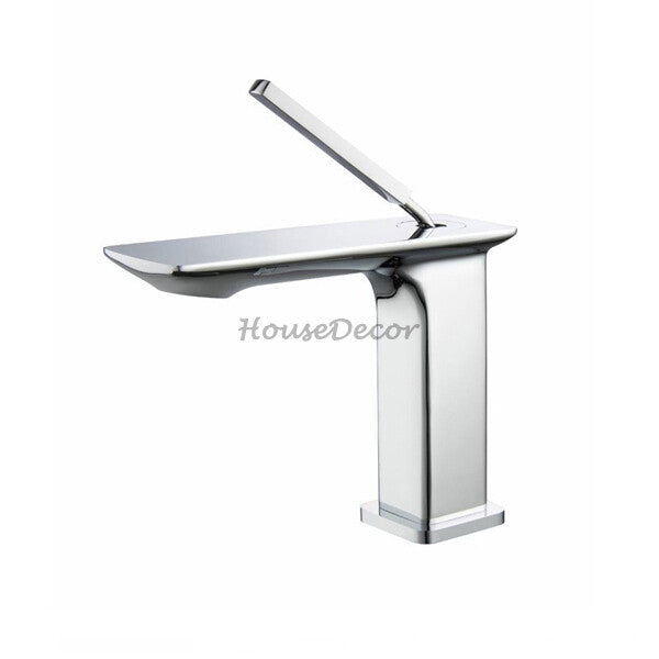 Chrome bath shower mixer tap single lever control main view
