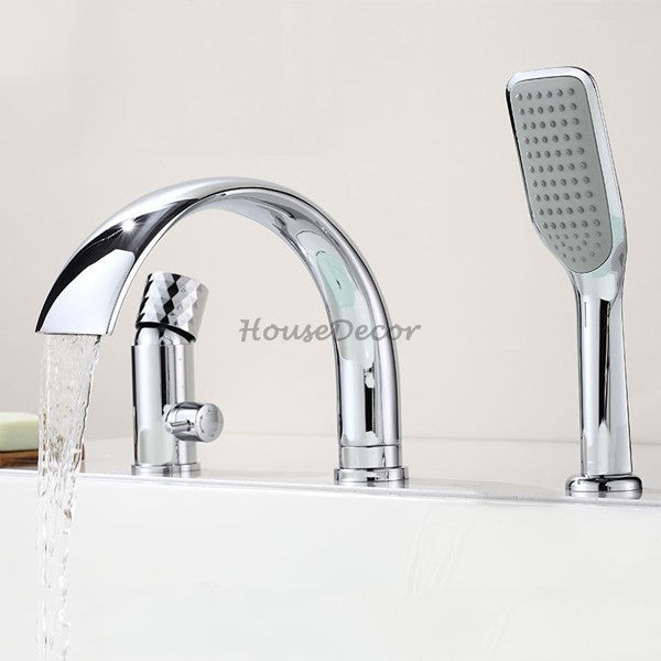 Modern bath shower mixer tap waterfall spout main view