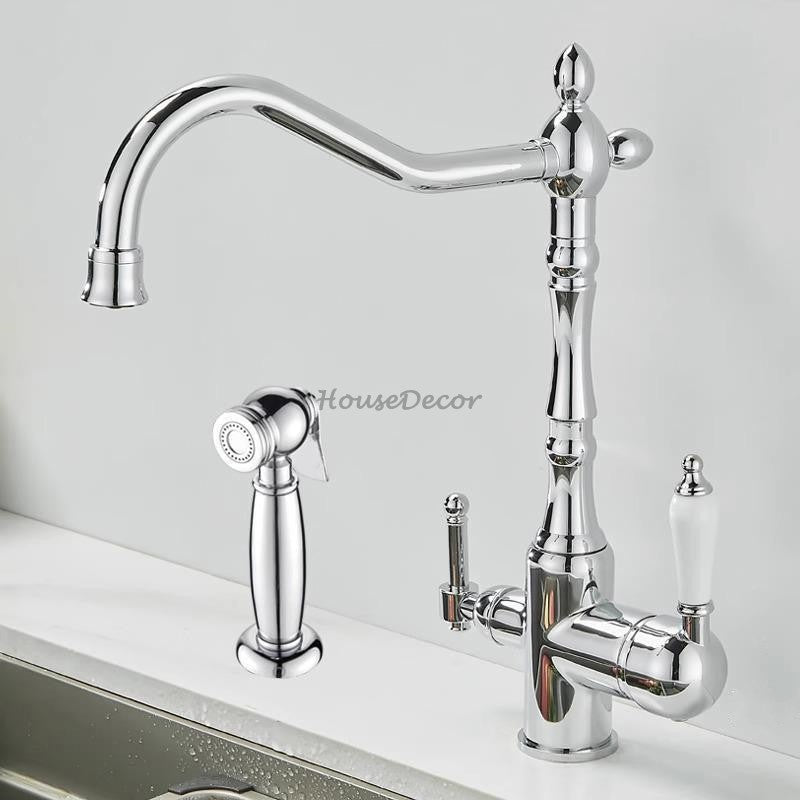 Modern bath shower mixer tap swivel spout detail view