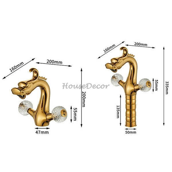 Gold bath shower mixer tap dual handle control additional view