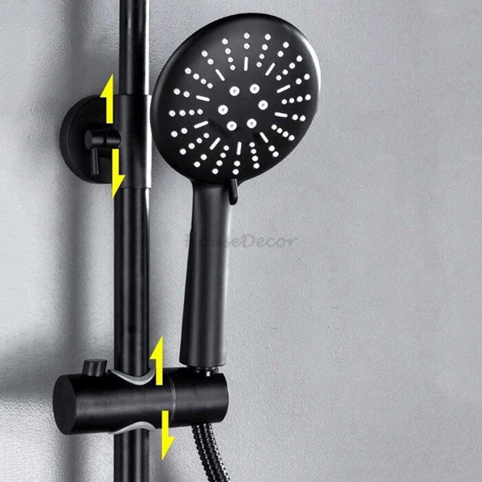 Black bath shower mixer tap handheld shower set additional view