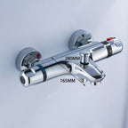 Modern bath shower mixer tap thermostatic control detail view