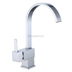 Modern kitchen sink mixer tap deck mounted design detail view