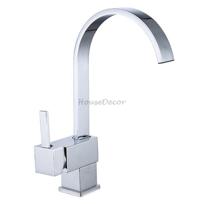 Modern kitchen sink mixer tap deck mounted design detail view