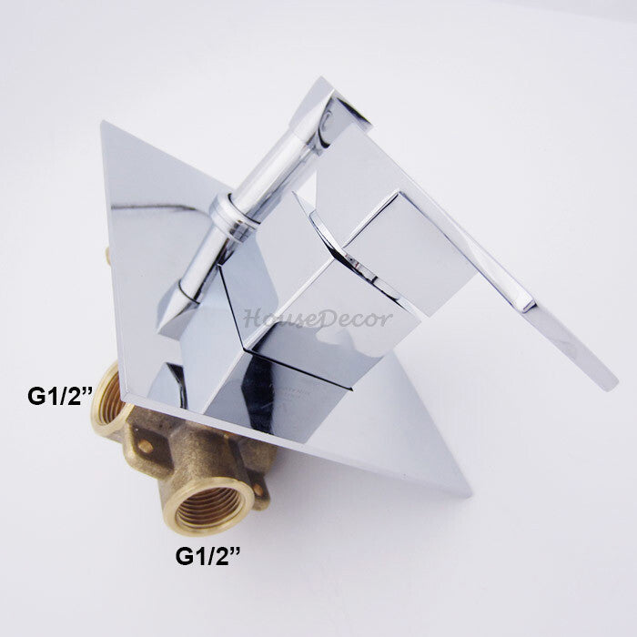 Modern bath shower mixer tap handheld shower set detail view
