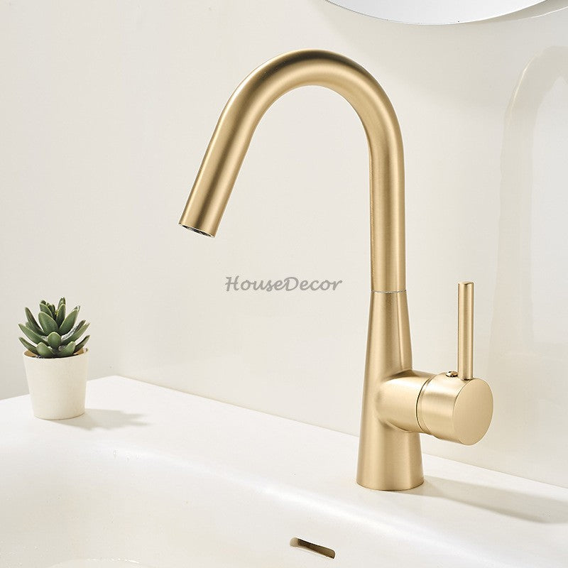 Modern bath shower mixer tap swivel spout detail view