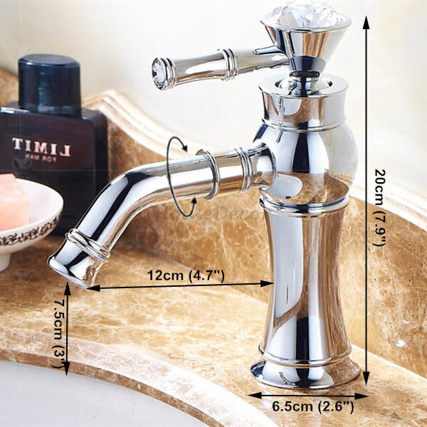 Chrome bath shower mixer tap swivel spout detail view