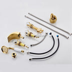 Gold bath shower mixer tap waterfall spout additional view