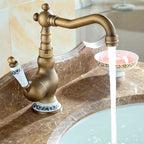 Antique Brass bath shower mixer tap swivel spout main view